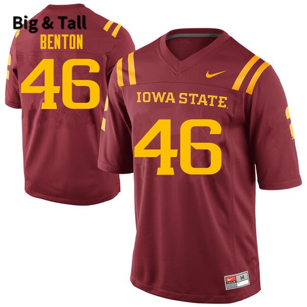 Iowa State Cyclones Men's #46 Spencer Benton Nike NCAA Authentic Cardinal Big & Tall College Stitched Football Jersey AH42Z03BL